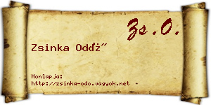 Zsinka Odó névjegykártya